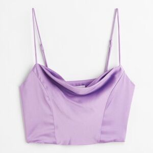 NWT H&M Satin Corset Crop Top